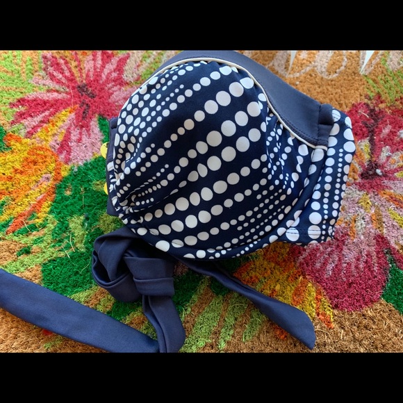 Navy Blue Swim Suit Top Strapless - Picture 2 of 4